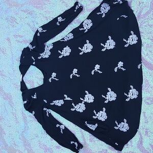 Altar'd State Women's Dress Black Floral Size Small, with sleeves!!